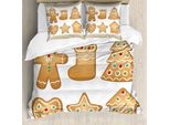 Abakuhaus Copripiumino Lebkuchenmann, Biscotti, Antiacaro, Adatto A Chi Soffre Di Allergie, Con Federe, 155 Cm X 220 Cm - 80 X 80 Cm, Multicolore
