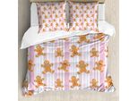 Abakuhaus Copripiumino Lebkuchenmann, Gadget Natalizi, Antiacaro, Adatto A Chi Soffre Di Allergie, Con Federe, 155 Cm X 220 Cm - 80 X 80 Cm, Multicolore