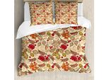 Abakuhaus Copripiumino Eberesche, Motivo Misto A Tema Autunnale, Antiacaro, Adatto A Chi Soffre Di Allergie, Con Federe, 200 Cm X 200 Cm - 80 X 80 Cm, Multicolore