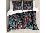 Abakuhaus Copripiumino Artistico, Forme Con Colori Dim, Antiacaro, Adatto A Chi Soffre Di Allergie, Con Federe, 155 Cm X 220 Cm - 80 X 80 Cm, Multicolore