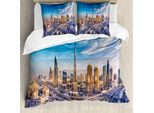 Abakuhaus Dubai Set Copripiumino Per Letti Matrimoniali, Panorama Arabia, Antiacaro, Adatto A Chi Soffre Di Allergie, Con Federe, Multicolore