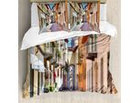 Abakuhaus Copripiumino Stadt, Alba Stadt Italia StraßE, Antiacaro, Adatto A Chi Soffre Di Allergie, Con Federe, 155 Cm X 220 Cm - 80 X 80 Cm, Multicolore