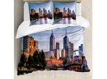 Abakuhaus Copripiumino, Morgen Australia River, Antiacaro, Adatto A Chi Soffre Di Allergie, Con Federe, 155 Cm X 220 Cm - 80 X 80 Cm, Arancione Verde Azzurro