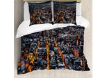 Abakuhaus Copripiumino Stadt, Avenues To Midtown Nyc, Antiacaro, Adatto A Chi Soffre Di Allergie, Con Federe, 155 Cm X 220 Cm - 80 X 80 Cm, Marigold Grigio Nero