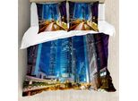 Abakuhaus Copripiumino Città, Fast Cars Hong Kong City, Antiacaro, Adatto A Chi Soffre Di Allergie, Con Federe, 200 Cm X 200 Cm - 80 X 80 Cm, Multicolore