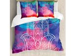 Abakuhaus Copripiumino Hamsa, Acquerello Gentle Strudel, Antiacaro, Adatto A Chi Soffre Di Allergie, Con Federe, 155 Cm X 220 Cm - 80 X 80 Cm, Multicolore