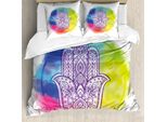 Abakuhaus Copripiumino Hamsa, Dreamy Esoteric Charm, Antiacaro, Adatto A Chi Soffre Di Allergie, Con Federe, 200 Cm X 200 Cm - 80 X 80 Cm, Multicolore