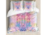 Abakuhaus Copripiumino Hamsa, Flusso Energetico Aura Yoga, Antiacaro, Adatto A Chi Soffre Di Allergie, Con Federe, 200 Cm X 200 Cm - 80 X 80 Cm, Rosa Pallido Pesca E Acquamarina