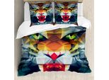 Abakuhaus Copripiumino Tiger, Ritratto Astratto Di Animale, Antiacaro, Adatto A Chi Soffre Di Allergie, Con Federe, 200 Cm X 200 Cm - 80 X 80 Cm, Multicolore