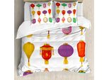 Abakuhaus Copripiumino Laterne, Chinese Celebration, Antiacaro, Adatto A Chi Soffre Di Allergie, Con Federe, 155 Cm X 220 Cm - 80 X 80 Cm, Multicolore