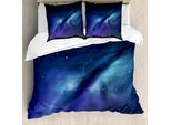 Abakuhaus Copripiumino Notte, Milky Way Cosmos Inspired, Antiacaro, Adatto A Chi Soffre Di Allergie, Con Federe, 200 Cm X 200 Cm - 80 X 80 Cm, Acquamarina Blu Scuro Nero