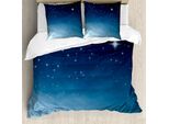 Abakuhaus Copripiumino Notte, Ombre Sky Universe Cosmos, Antiacaro, Adatto A Chi Soffre Di Allergie, Con Federe, 200 Cm X 200 Cm - 80 X 80 Cm, Azzurro Pallido Blu Scuro