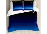 Abakuhaus Copripiumino Notte, Luna E Stelle Santa Barbara, Antiacaro, Adatto A Chi Soffre Di Allergie, Con Federe, 155 Cm X 220 Cm - 80 X 80 Cm, Blu Scuro, Azzurro, Bianco
