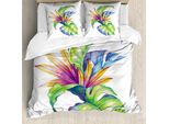 Abakuhaus Set Copripiumino Per Letti Matrimoniali, Stile Monstera, Antiacaro, Adatto A Chi Soffre Di Allergie, Con Federe, Multicolore