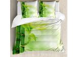 Abakuhaus Copripiumino Con Motivo Vegetale, Bambù Proveniente Dall'acqua, Antiacaro, Adatto A Chi Soffre Di Allergie, Con Federe, 155 Cm X 220 Cm - 80 X 80 Cm, Verde Smeraldo