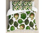 Abakuhaus Copripiumino Artichoke, Alimenti Sani Naturali, Antiacaro, Adatto A Chi Soffre Di Allergie, Con Federe, 200 Cm X 200 Cm - 80 X 80 Cm, Fern Green