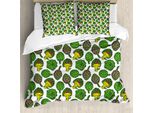 Abakuhaus Copripiumino Artichoke, Cucina Cibo, Antiacaro Adatto A Chi Soffre Di Allergie Con Federe, 155 Cm X 220 Cm - 80 X 80 Cm, Giallo E Verde Felce