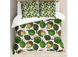 Abakuhaus Copripiumino Artichoke, Super Food Bio, Antiacaro, Adatto A Chi Soffre Di Allergie, Con Federe, 200 Cm X 200 Cm - 80 X 80 Cm, Verde Cacciatore Verde Felce