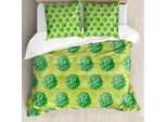 Abakuhaus Copripiumino Artichoke, Alimenti Biologici Sani, Antiacaro, Adatto A Chi Soffre Di Allergie, Con Federe, 200 Cm X 200 Cm - 80 X 80 Cm, Verde Mela Verde Felce