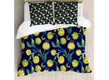 Abakuhaus Copripiumino Artichoke, Art Nouveau Essen, Antiacaro E Anallergico, Con Federe, 155 Cm X 220 Cm - 80 X 80 Cm, Blu Violetto