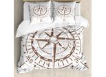 Abakuhaus Set Copripiumino Per Letti Matrimoniali, Colori Retrò Vivaci, Antiacaro, Adatto A Chi Soffre Di Allergie, Con Federe, Marrone Umbra