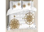 Abakuhaus Copripiumino Kompass, Vele Mare, Antiacaro Adatto A Chi Soffre Di Allergie Con Federe, 200 Cm X 200 Cm - 80 X 80 Cm, Marrone Chiaro