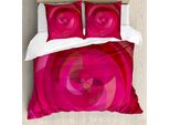 Abakuhaus Copripiumino Rosa Shocking, Motivo A Forme Vorticose, Antiacaro, Adatto A Chi Soffre Di Allergie, Con Federe, 155 Cm X 220 Cm - 80 X 80 Cm, Rosa Magenta