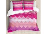 Abakuhaus Copripiumino Rosa Shocking, Stile Classico Semplice E Moderno, Antiacaro E Anallergico, Con Federe, 155 Cm X 220 Cm - 80 X 80 Cm, Rosa Pesca-Fucsia