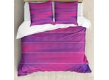 Abakuhaus Copripiumino Rosa Shocking, Strisce Dai Colori Tenui, Antiacaro, Adatto A Chi Soffre Di Allergie, Con Federe, 155 Cm X 220 Cm - 80 X 80 Cm, Rosa Viola