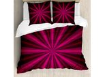 Abakuhaus Copripiumino Rosa Shocking, Starburst Futuristico, Antiacaro, Adatto A Chi Soffre Di Allergie, Con Federe, 155 Cm X 220 Cm - 80 X 80 Cm, Rosa Fucsia