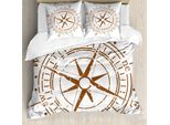 Abakuhaus Copripiumino Kompass, Tema Age Of Discovery, Antiacaro, Adatto A Chi Soffre Di Allergie, Con Federe, 155 Cm X 220 Cm - 80 X 80 Cm, Marrone Chiaro