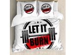 Abakuhaus Copripiumino Fitness, Starke Trainings Grunge, Antiacaro, Adatto A Chi Soffre Di Allergie, Con Federe, 155 Cm X 220 Cm - 80 X 80 Cm, Rosso, Nero, Bianco