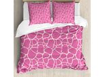 Abakuhaus Copripiumino Rosa Shocking, Motivo Giraffa, Antiacaro, Adatto A Chi Soffre Di Allergie, Con Federe, 155 Cm X 220 Cm - 80 X 80 Cm, Rosa, Bianco,