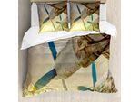 Abakuhaus Copripiumino Weinlese-Flugzeug, Vecchio Aereo, Antiacaro, Adatto A Chi Soffre Di Allergie, Con Federe, 155 Cm X 220 Cm - 80 X 80 Cm, Marrone Blu Giallo