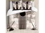 Abakuhaus Copripiumino Weinlese-Flugzeug, Turboprop Nose, Antiacaro, Adatto A Chi Soffre Di Allergie, Con Federe, 155 Cm X 220 Cm - 80 X 80 Cm, Bianco Seppia