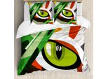 Abakuhaus Copripiumino Auge, Wild Tiger Feline Cat Vivid, Antiacaro, Adatto A Chi Soffre Di Allergie, Con Federe, 200 Cm X 200 Cm - 80 X 80 Cm, Multicolore