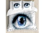Abakuhaus Copripiumino Auge, Planet Erde Spiegelung, Antiacaro, Adatto A Chi Soffre Di Allergie, Con Federe, 200 Cm X 200 Cm - 80 X 80 Cm, Nero, Bianco, Blu