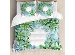 Abakuhaus Set Copripiumino Succoso Per Letti Matrimoniali, Cornice Acquerellata Con Cactus, Antiacaro, Adatto A Chi Soffre Di Allergie, Con Federe, Verde Mandorla, Viola, Verde