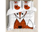 Abakuhaus Copripiumino Fuchs, Motivo A Spirale Cartoon, Antiacaro, Adatto A Chi Soffre Di Allergie, Con Federe, 200 Cm X 200 Cm - 80 X 80 Cm, Arancione Scuro, Nero, Bianco