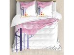 Abakuhaus Copripiumino Fuchs, Rosa Primaverile Sakura Idylle, Antiacaro, Adatto A Chi Soffre Di Allergie, Con Federe, 200 Cm X 200 Cm - 80 X 80 Cm, Rosa Pallido Lavanda