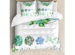 Abakuhaus Set Copripiumino Succoso Per Letti Matrimoniali, Foglie Fiori Acquerello, Antiacaro, Adatto A Chi Soffre Di Allergie, Con Federe, Multicolore