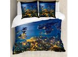 Abakuhaus Copripiumino, Continente Europa Centrale, Antiacaro Adatto A Chi Soffre Di Allergie Con Federe, 155 Cm X 220 Cm - 80 X 80 Cm, Blu Giallo Smeraldo