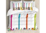 Abakuhaus Popstar-Party Copripiumino, Fiori Colorati Stella, Antiacaro Adatto A Chi Soffre Di Allergie Con Federe, 200 Cm X 200 Cm - 80 X 80 Cm, Multicolore