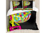 Abakuhaus Popstar-Party Copripiumino, Retro-Disco-Kugel, Antiacaro Adatto A Chi Soffre Di Allergie Con Federe, 200 Cm X 200 Cm - 80 X 80 Cm, Multicolore