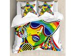Abakuhaus Popstar-Party Copripiumino, Arte Arcobaleno, Antiacaro, Adatto A Chi Soffre Di Allergie, Con Federe, 155 Cm X 220 Cm - 80 X 80 Cm, Multicolore