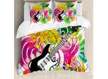 Abakuhaus Popstar-Party Copripiumino, Hawaii-Colorato, Antiacaro Adatto A Chi Soffre Di Allergie Con Federe, 200 Cm X 200 Cm - 80 X 80 Cm, Multicolore