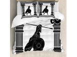 Copripiumino Abakuhaus Retro, Guerriero Pronto All'attacco, Antiacaro, Adatto A Chi Soffre Di Allergie, Con Federe, 200 Cm X 200 Cm - 80 X 80 Cm, Bianco E Nero