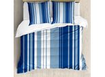 Abakuhaus Copripiumino Harbor Stripes, Retro Shadow, Antiacaro, Adatto A Chi Soffre Di Allergie, Con Federe, 200 Cm X 200 Cm - 80 X 80 Cm, Blu Navy-Bianco