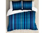 Abakuhaus Copripiumino Harbor Stripes, Blu Vibrante, Antiacaro, Adatto A Chi Soffre Di Allergie, Con Federe, 200 Cm X 200 Cm - 80 X 80 Cm, Blu Navy Verde Acqua