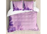 Abakuhaus Copripiumino WindröSchen, Dreamy BlüTen, Antiacaro, Adatto A Chi Soffre Di Allergie, Con Federe, 200 Cm X 200 Cm - 80 X 80 Cm, Magenta Lavanda
